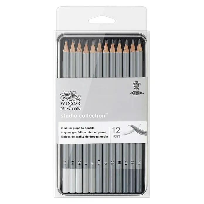 Winsor & Newton Set potloden - 12 -delig, Grijs - Bovenaanzicht