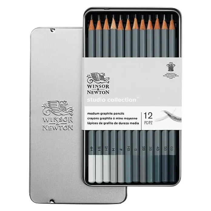 Winsor & Newton Bleistift-Set - 12 -tlg., Grau - Draufsicht
