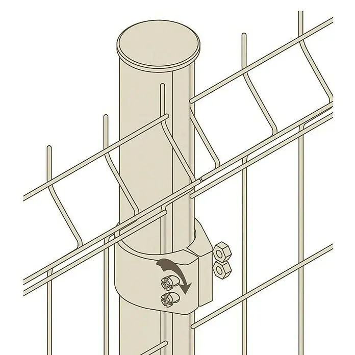 Stup za ograde - Visina: 200 cm, Promjer: 48 mm, Zelene boje, Metal - Dijagonalni pogled