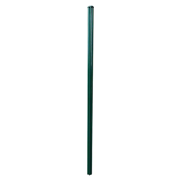 Stup za ograde - Visina: 200 cm, Promjer: 48 mm, Zelene boje, Metal - Pogled sprijeda