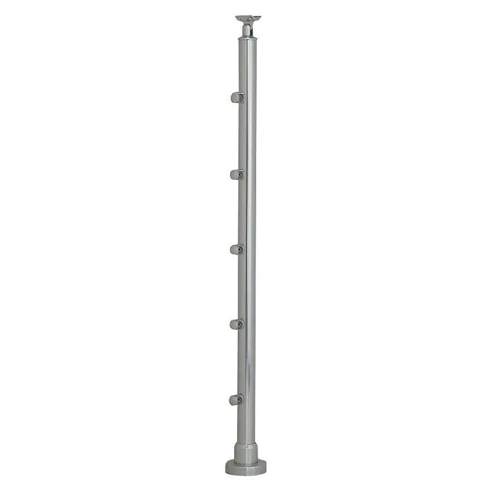 Stup za rukohvate s 5 nosača za ispune, ø 16 mm - Aluminij - Pogled sprijeda