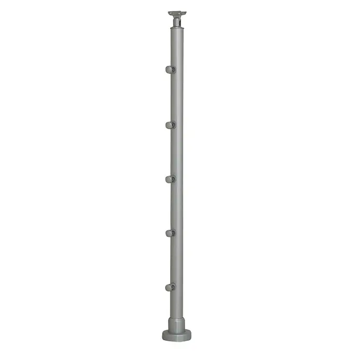Stup za rukohvate s 5 nosača za ispune, ø 16 mm - Aluminij - Pogled sprijeda