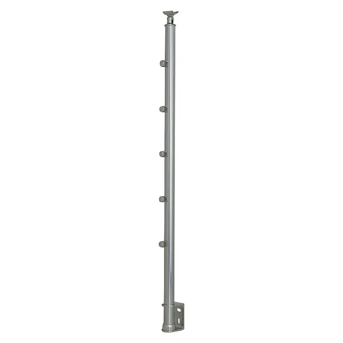Stup za rukohvate s 5 nosača za ispune, ø 16 mm - Aluminij - Pogled sprijeda