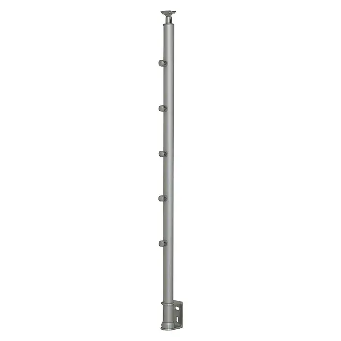 Stup za rukohvate s 5 nosača za ispune, ø 16 mm - Aluminij - Pogled sprijeda