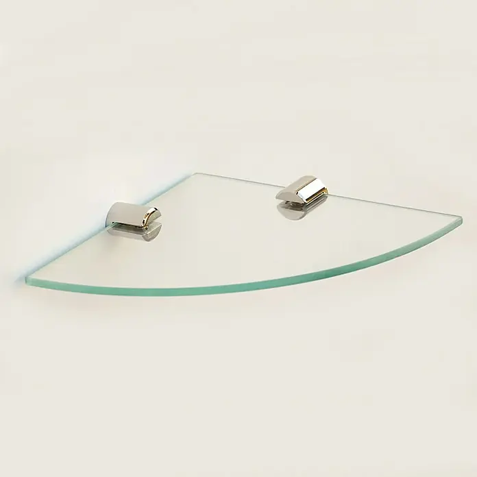 Staklena polica za kupaonicu Inox - 17 x 17 cm, Plemeniti čelik, Prozirno - Živopisni prikaz