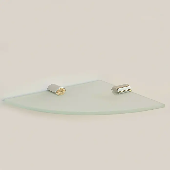 Staklena polica za kupaonicu Inox - 17 x 17 cm, Plemeniti čelik, Satinirano - Živopisni prikaz