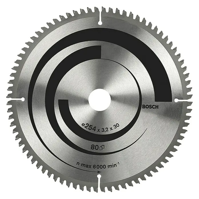 Bosch List za kružnu pilu - 254 mm, Provrt: 30 mm, 80 zubaca - Pogled s gornje strane