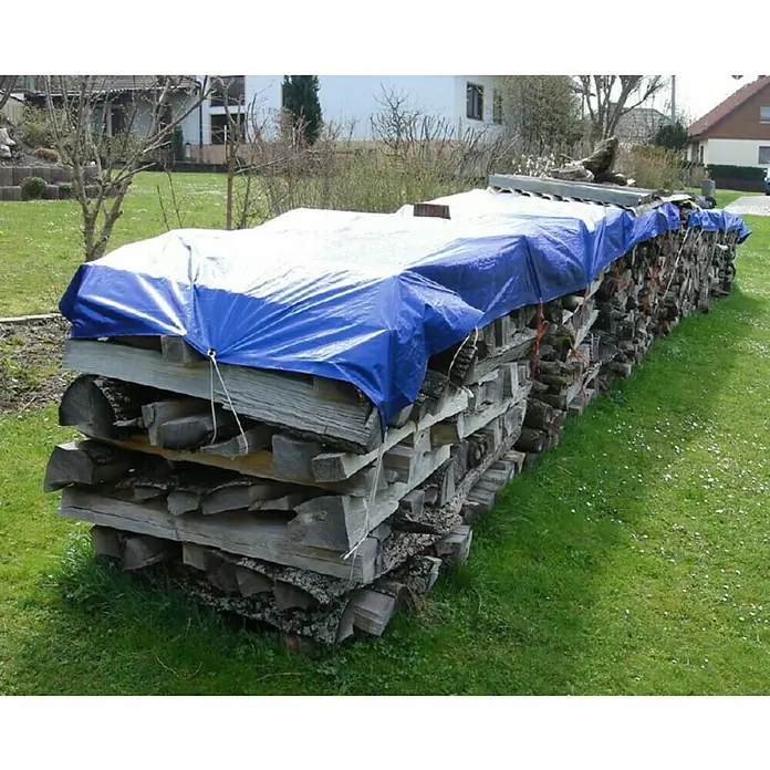 Univerzalni pokrivač s ušicama , 12 m2 - 3 x 4 m, Plave boje - Živopisni prikaz