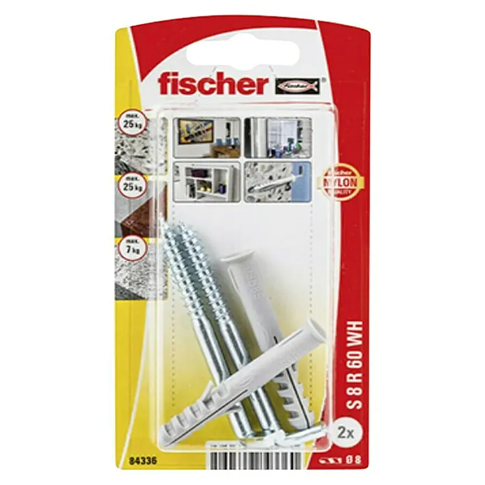 Fischer Set tipla s vijkom S 8 RW 60 - Promjer tiple: 8 mm, Duljina tiple: 80 mm, S kukom - Pogled s gornje strane