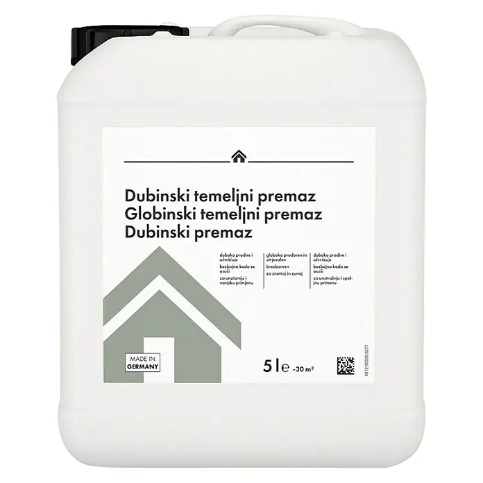 Temeljni premaz dubinski - Bezbojno, 5 l - Pogled sprijeda