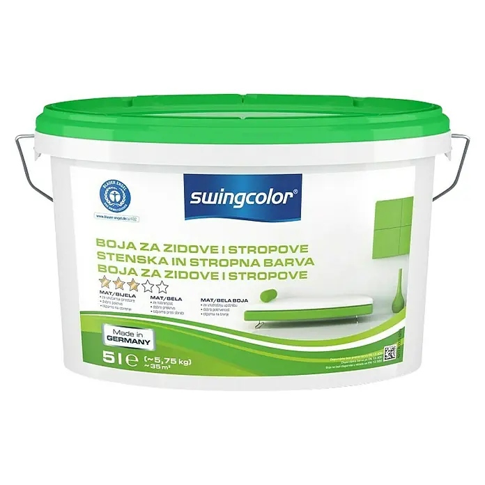 swingcolor Boja za zid - Bijele boje, 5 l, Mat - Pogled sprijeda