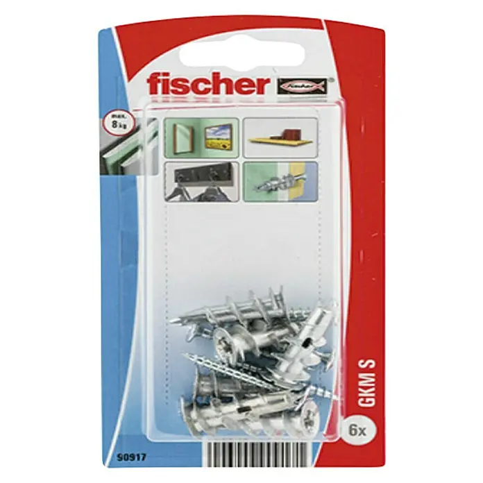 Fischer Tiple za gips - Promjer vijka: 4,5 mm, 6 kom, Materijal: Metal - Pogled s gornje strane