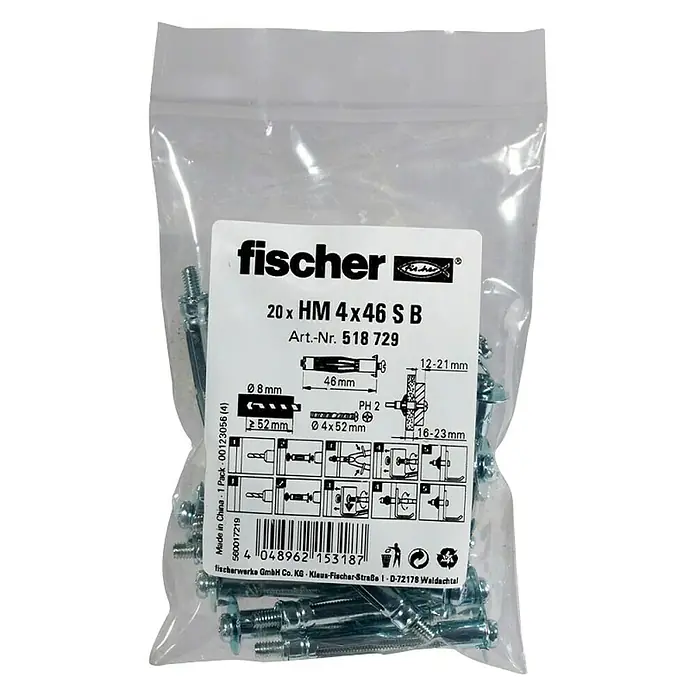 Fischer Metalna tipla za šupljine - Ø x D: 8 x 46 mm, 20 kom - Pogled s gornje strane