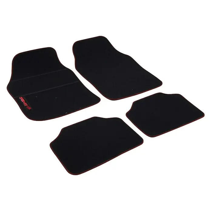 Set tepiha za automobil - Crne boje, 4-dij. - Dijagonalni pogled
