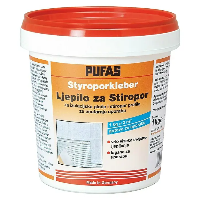 Ljepilo za stiropor Pufas - 1 kg - Pogled sprijeda
