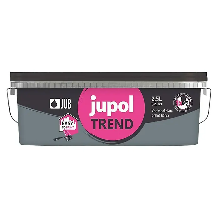 Jub Unutarnja disperzijska boja , Trend, graphite - Grafit, 2,5 l - Pogled sprijeda