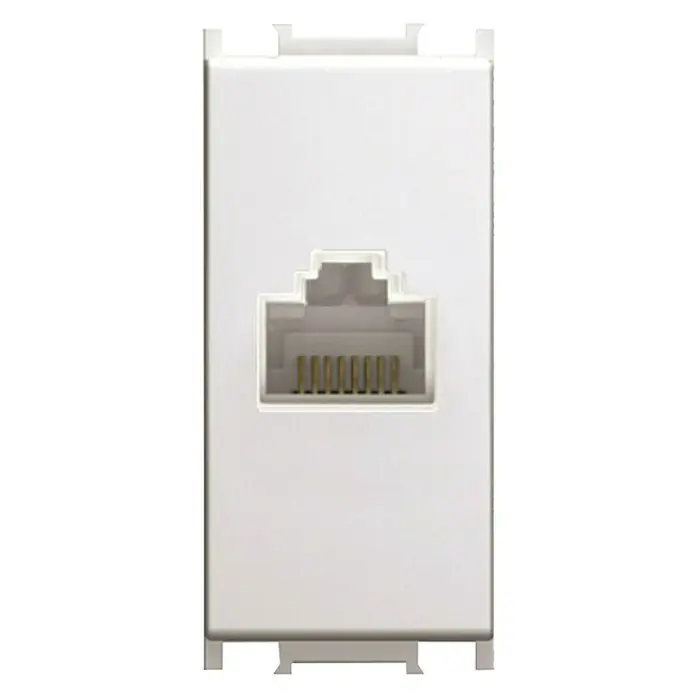 TEM Čatež Mrežna utičnica Modul - Bijele boje, RJ45, Vrsta priključka: CAT5e - Pogled sprijeda