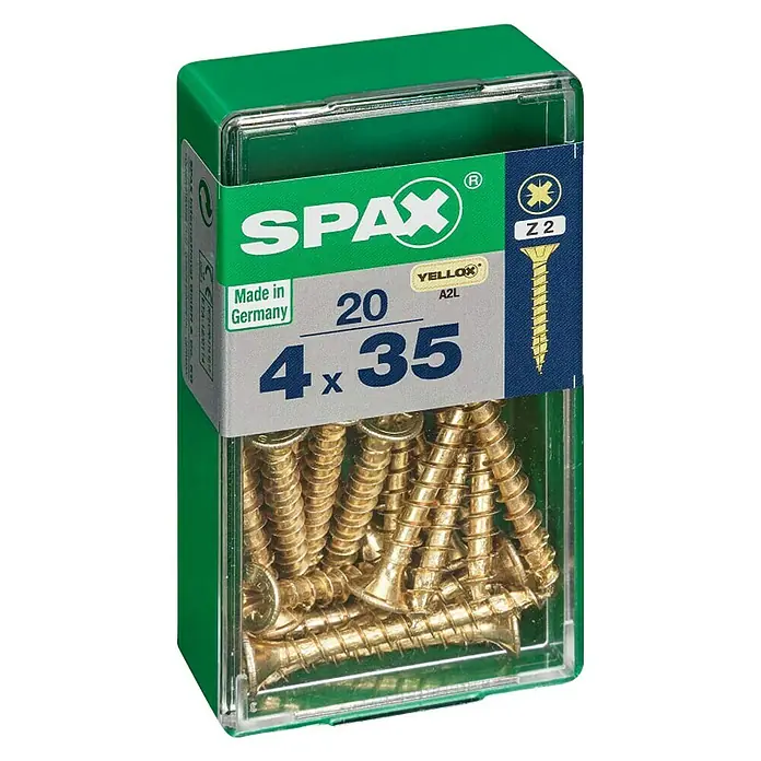 Spax Univerzalni vijak - 4 x 35 mm, Puni navoj, 20 kom - Dijagonalni pogled