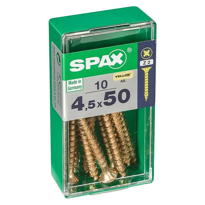 Spax Univerzalni vijak - 4,5 x 50 mm, Puni navoj, 10 kom - Dijagonalni pogled