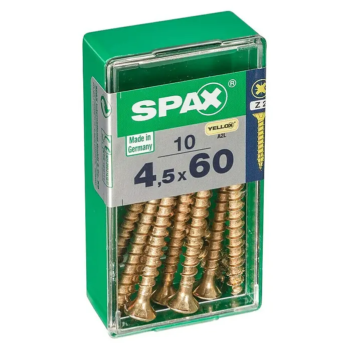 Spax Univerzalni vijak - 4,5 x 60 mm, Puni navoj, 10 kom - Dijagonalni pogled