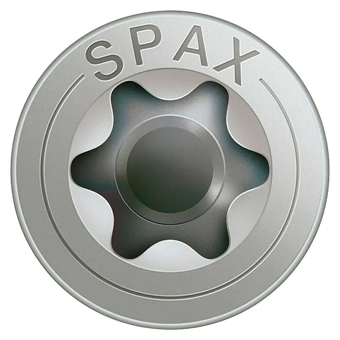 Spax T-Star plus Tornillo avellanado Inoxidable - Ø x L: 5 x 50 mm, Acero inoxidable, 25 uds., Rosca parcial - Vista superior