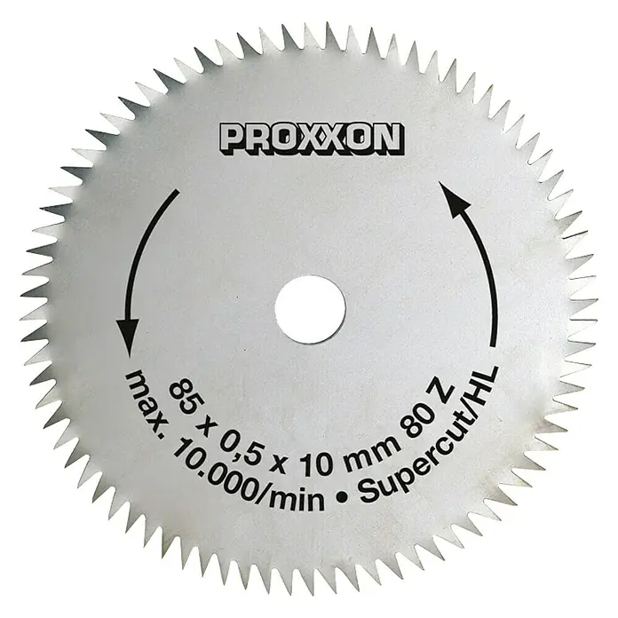 Proxxon List za kružnu pilu Super-Cut No 28731 - Promjer: 85 mm, Promjer provrta prihvatnika: 10 mm, Krom – vanadij – čelik - Pogled s gornje strane