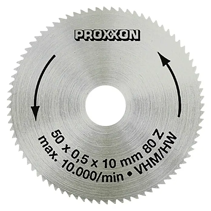 Proxxon List za kružnu pilu No 28011 - Promjer: 50 mm, Promjer provrta prihvatnika: 10 mm, Potpuno tvrdi metal - Pogled s gornje strane