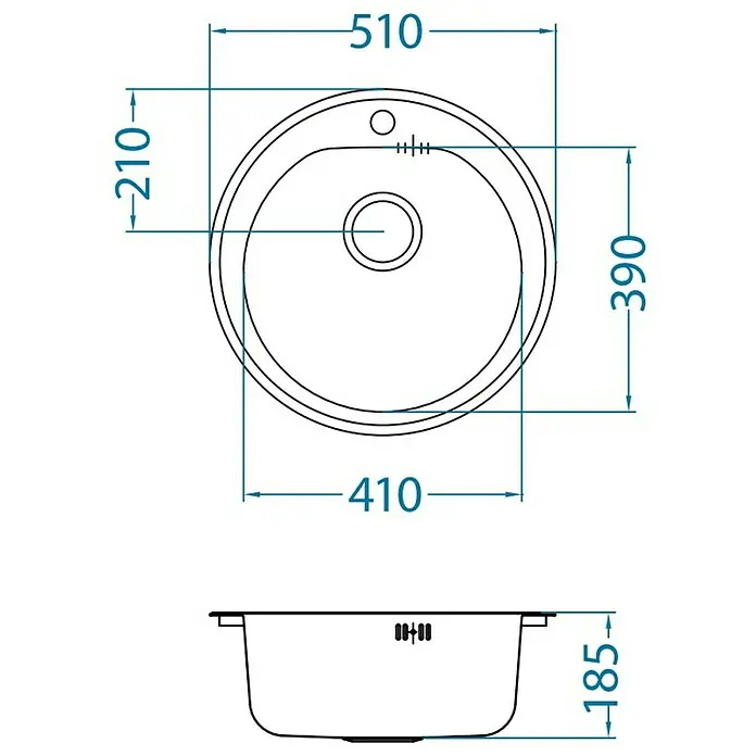 Alveus Ugradbeni sudoper Form 30 - Promjer: 51 cm