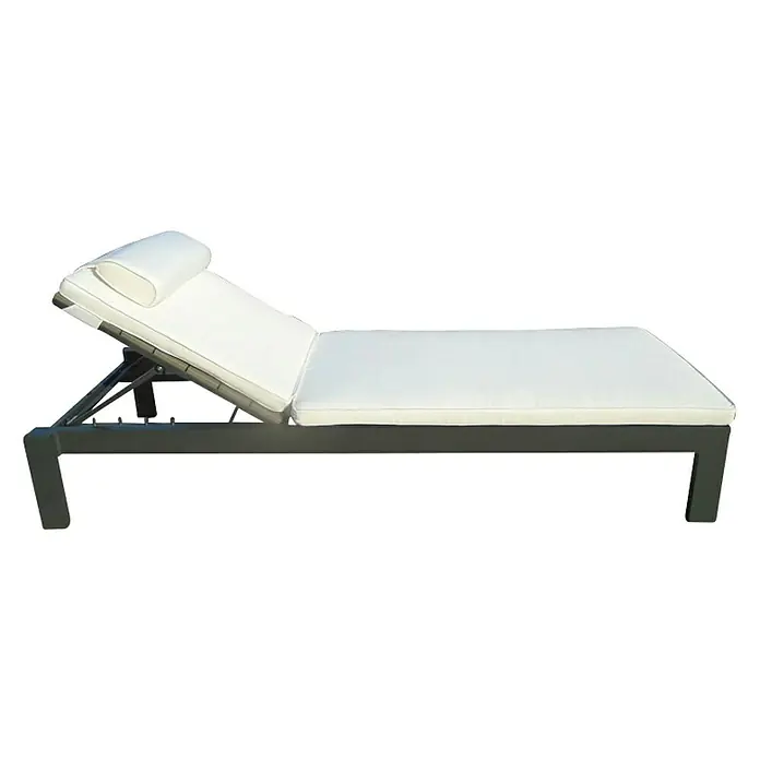 Sunfun Ležaljka za sunčanje - D x Š x V: 192 x 72 x 30 cm, Sive boje - Pogled s lijeve strane