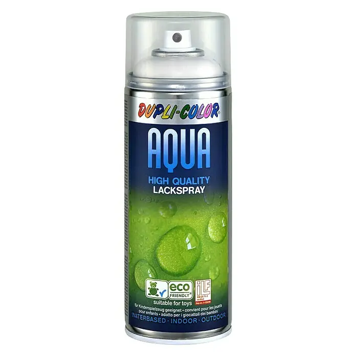 Dupli-Color Aqua Lak u spreju - Kremasto bijele boje, Visokog sjaja, 350 ml - Pogled sprijeda