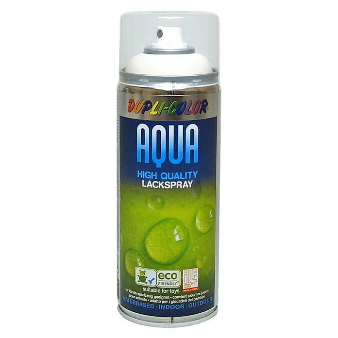 Dupli-Color Aqua Lak u spreju - Čisto bijele boje, Mat, 350 ml - Pogled sprijeda