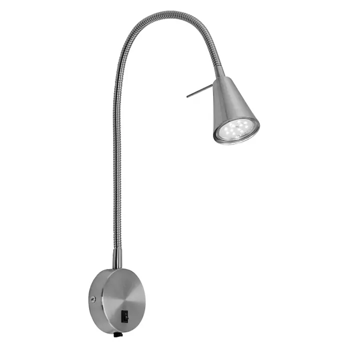 Briloner Led-wandspot 1 x wandlamp, 1 x ledlichtbron - 4 W, Nikkel mat, l x b x h: 5,8 x 20,5 x 45 cm - Diagonaal zicht