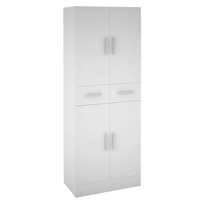 Visoki ormar Smart - 34 x 60 x 156 cm, Bijele boje, Sjaj - Dijagonalni pogled