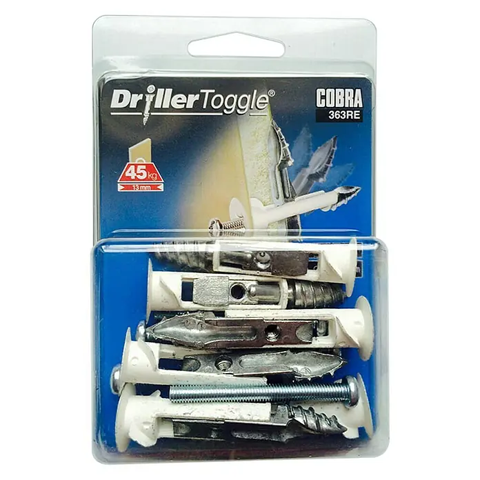 Cobra Tiple za gipsane ploče Drillertoggle - Ø x D: 5 x 50 mm, Opteretivost: Maks. 50 kg, 6 kom, Plastika - Pogled s gornje strane
