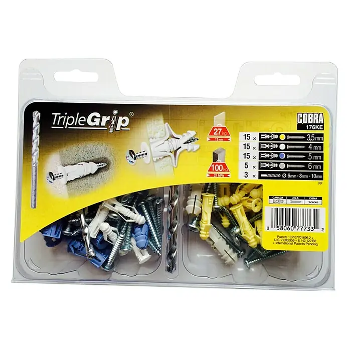 Cobra Universaldübel Triple Grip 176K - 50 Stk. - Ansicht von oben