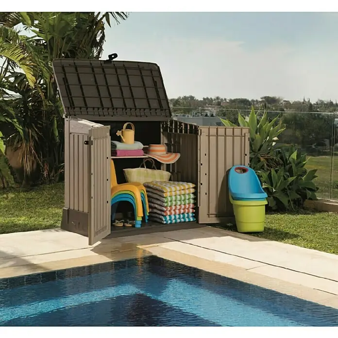 Keter Vrtna kutija za pohranu Store it out Midi - D x Š x V: 74 x 130 x 110 cm, Plastika, Sivo-crne boje - Živopisni prikaz