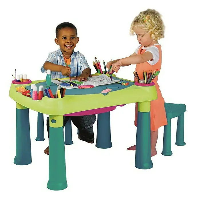 Keter Dječji stol Creative play - D x Š: 56 x 79 cm, Zelene boje, Fuksija - Proizvod u upotrebi
