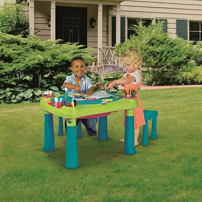 Keter Dječji stol Creative play - D x Š: 56 x 79 cm, Zelene boje, Fuksija - Živopisni prikaz