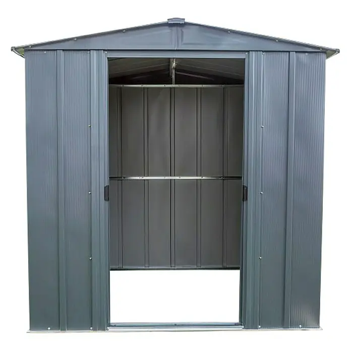 Metalna vrtna kućica Spacemaker - D x Š: 151,1 x 193,7 cm, Debljina stijenke: 0,26 mm - Pogled sprijeda