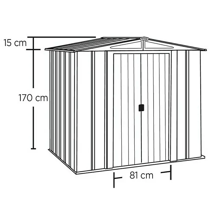Metalna vrtna kućica Spacemaker - D x Š: 151,1 x 193,7 cm, Debljina stijenke: 0,26 mm