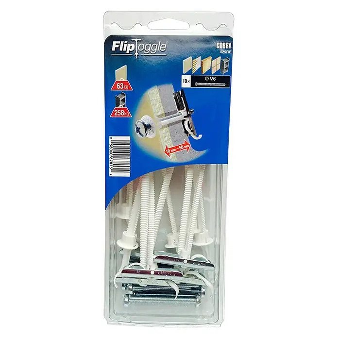 Cobra Preklopne tiple FlipToggle - M6 x 60 mm, 10 kom, Promjer provrta: 12 mm - Pogled odozgo