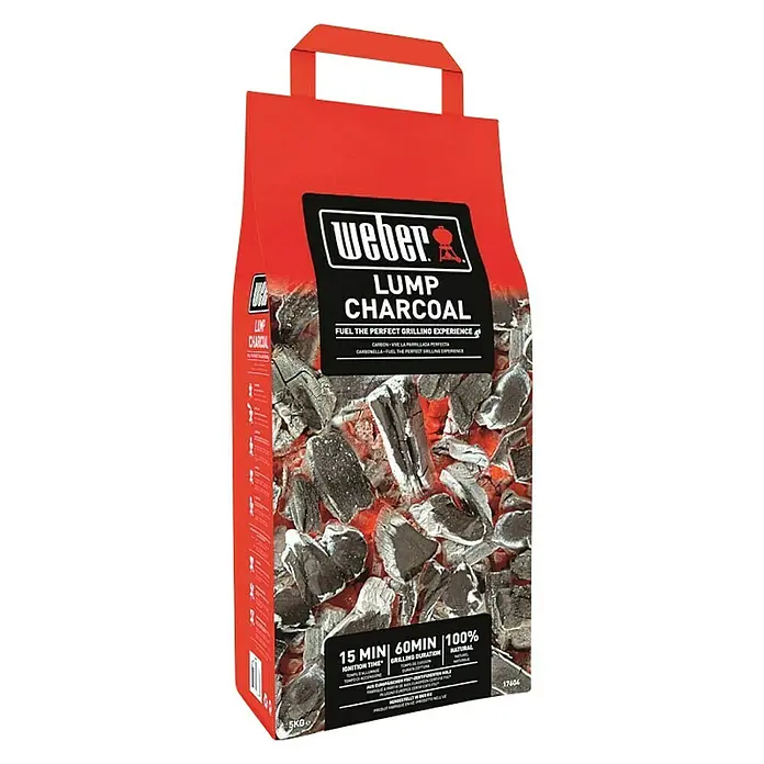 Weber Drveni ugljen za roštilj - 5 kg - Dijagonalni pogled