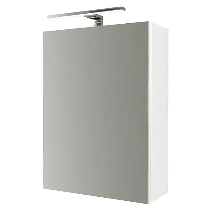 Baden Haus Kupaonski ormarić s LED ogledalom Aosta - Š x V: 45 x 60 cm, S osvjetljenjem, Iveral - Dijagonalni pogled