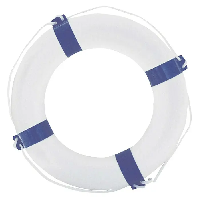 Obruč za spašavanje ORCA - Vanjski promjer: 57 cm, Unutarnji promjer: 35 cm, Plavo-bijele boje - Pogled s gornje strane