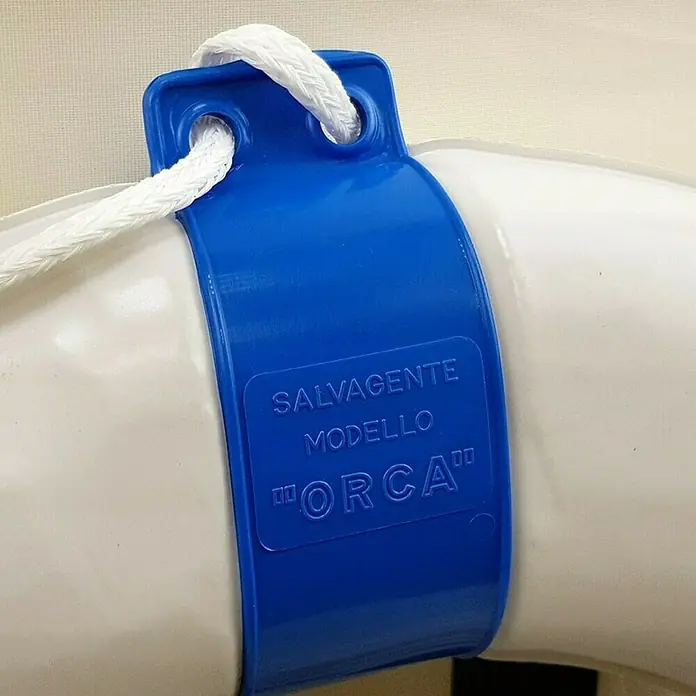 Obruč za spašavanje ORCA - Vanjski promjer: 57 cm, Unutarnji promjer: 35 cm, Plavo-bijele boje - Detaljan prikaz