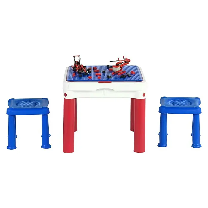Keter Dječji stol - D x Š: 51 x 51 cm, Plave boje, Bijele boje, Crvene boje - Pogled sprijeda