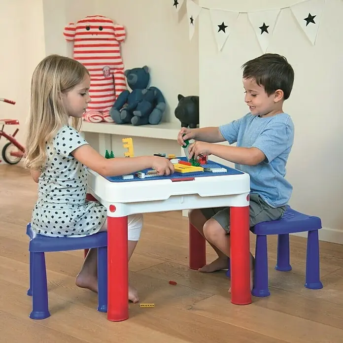 Keter Dječji stol - D x Š: 51 x 51 cm, Plave boje, Bijele boje, Crvene boje - Proizvod u upotrebi