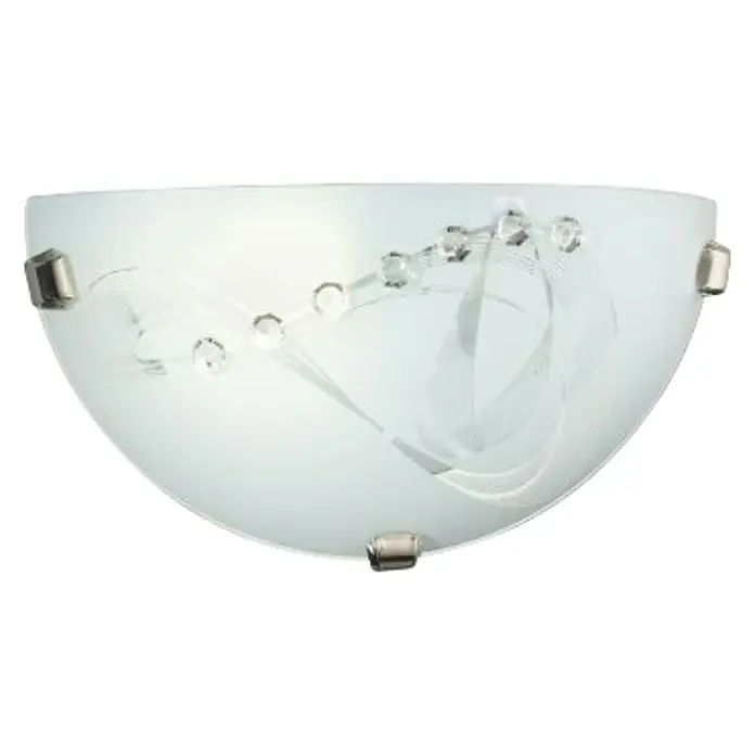 Ferotehna Zidna svjetiljka Serenity - 60 W, D x Š x V: 300 x 80 x 150 mm, Bijela-prozirna, E27 - Pogled sprijeda