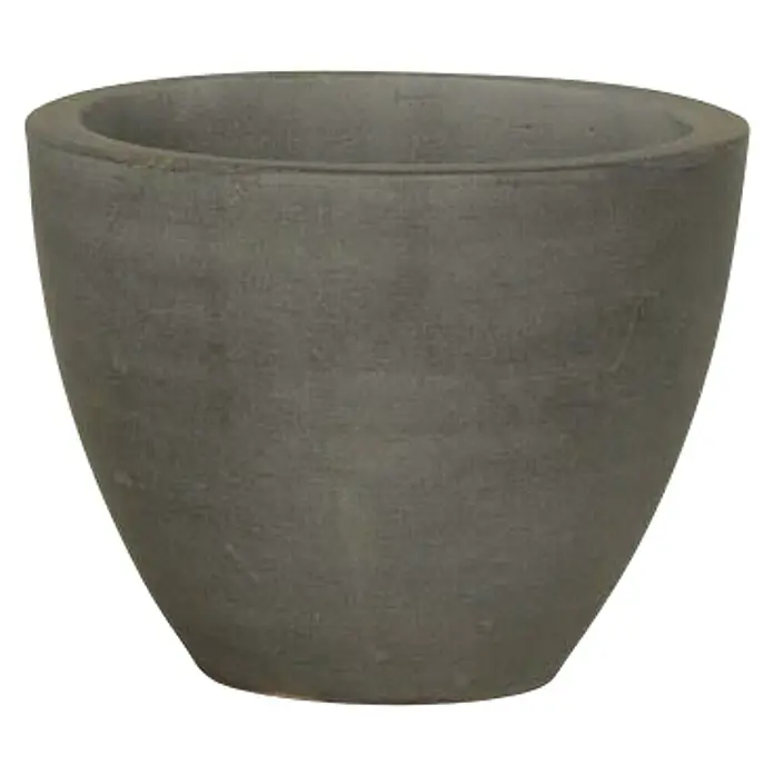 Okrugla tegla za cvijeće - Vanjska dimenzija (ø x V): 16 x 20 cm, prirodni materijali, Sive boje - Pogled sprijeda