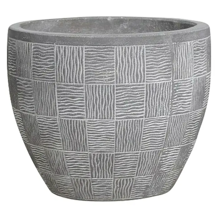 Tegla za cvijeće - Vanjska dimenzija (ø x V): 28 x 34 cm, Beton, Sive boje - Pogled sprijeda